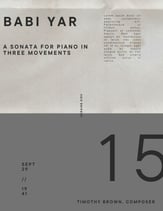 Babi Yar: A Sonata for Piano in Three Movements piano sheet music cover